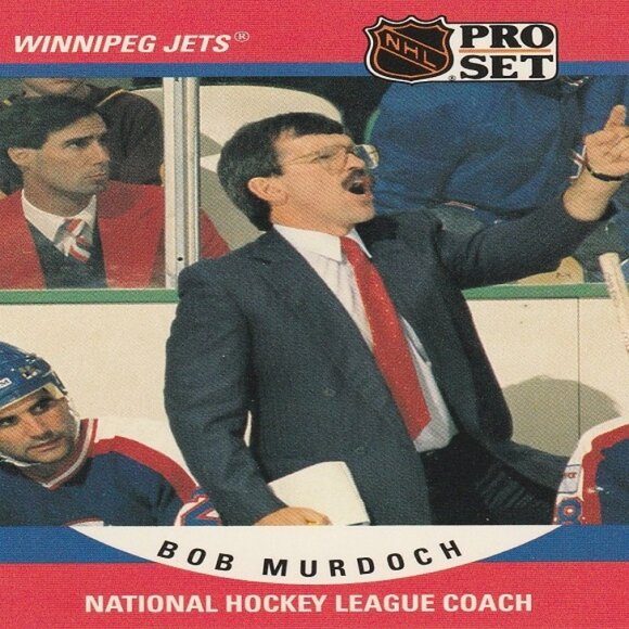 Bob Murdoch - Winnipeg Jets Coach - 1990 Pro Set Hockey Card - Picture 1 of 2